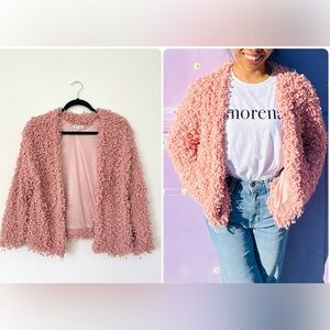Stellah Shaggy Tassel Yarn Open Cardigan Sweater